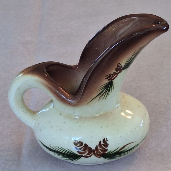 Vintage ROMCO Rocky Mountain Pottery Pinecone Glazed Creamer Colorado Brown - Picture 15 of 16